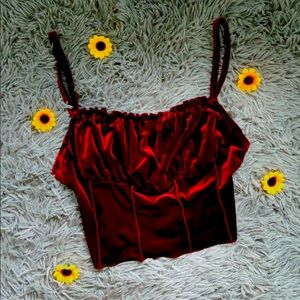 Velvet, maroon crop top from SHEIN.